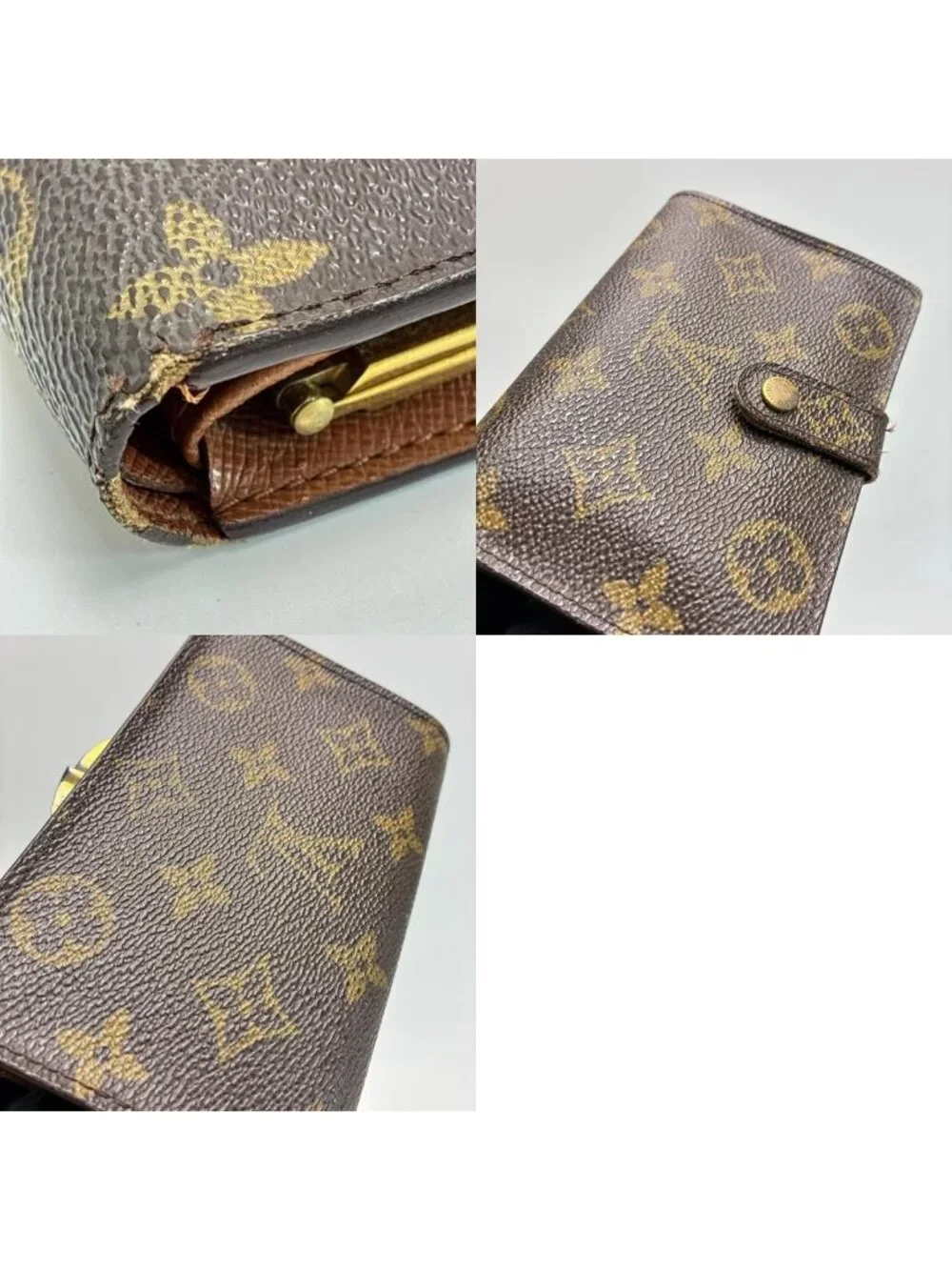 Louis Vuitton Monogram Porte Monnaie Billets Viennois Bifold Wallet Kiss Lock